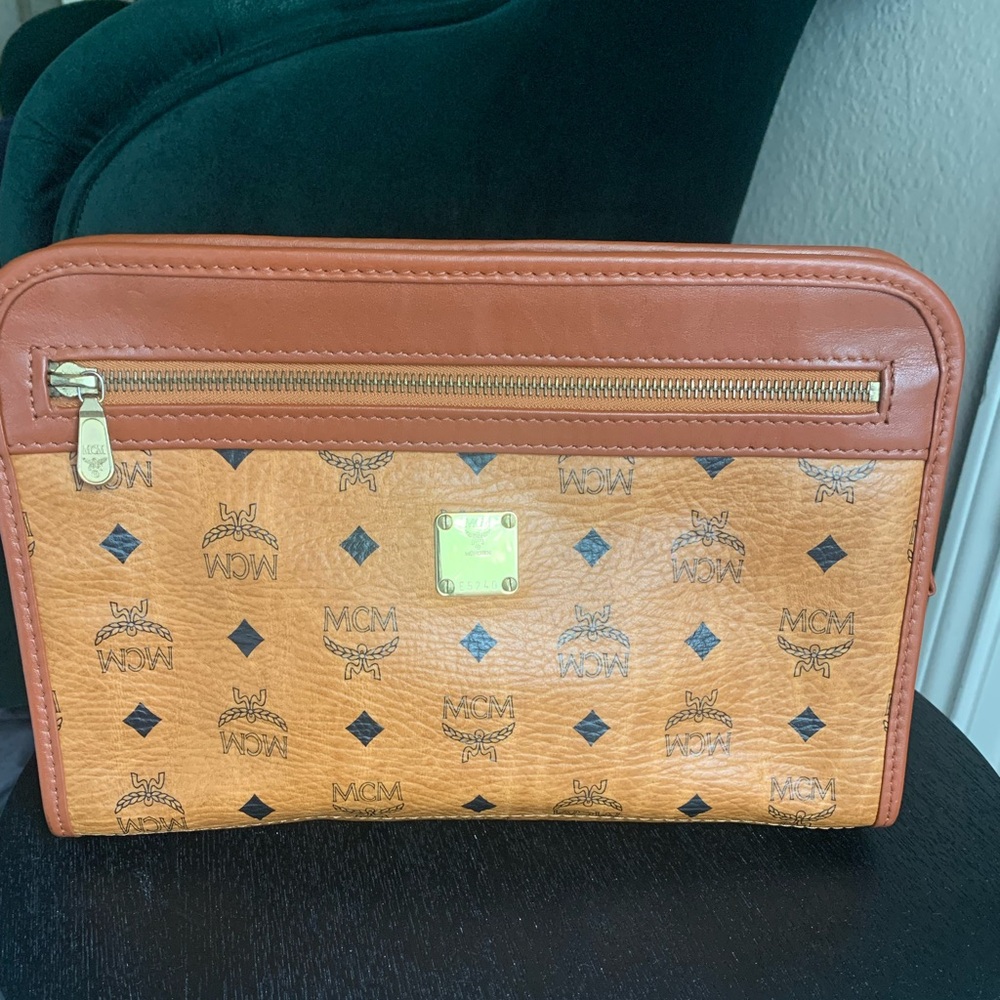 MCM Cognac Clutch